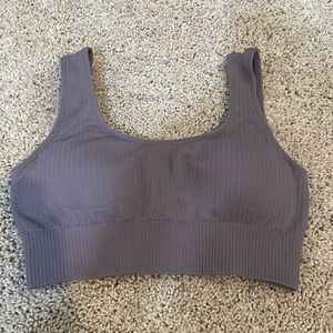 Purple ribbed Halara sports bra size S